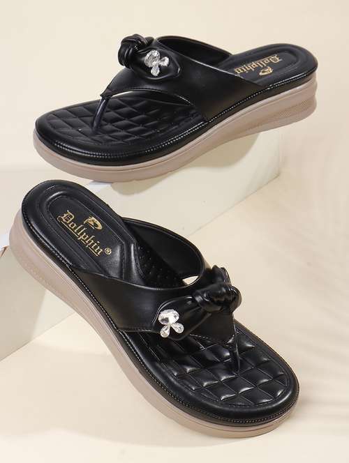 women black slip on wedge - 22078302 -  Standard Image - 0