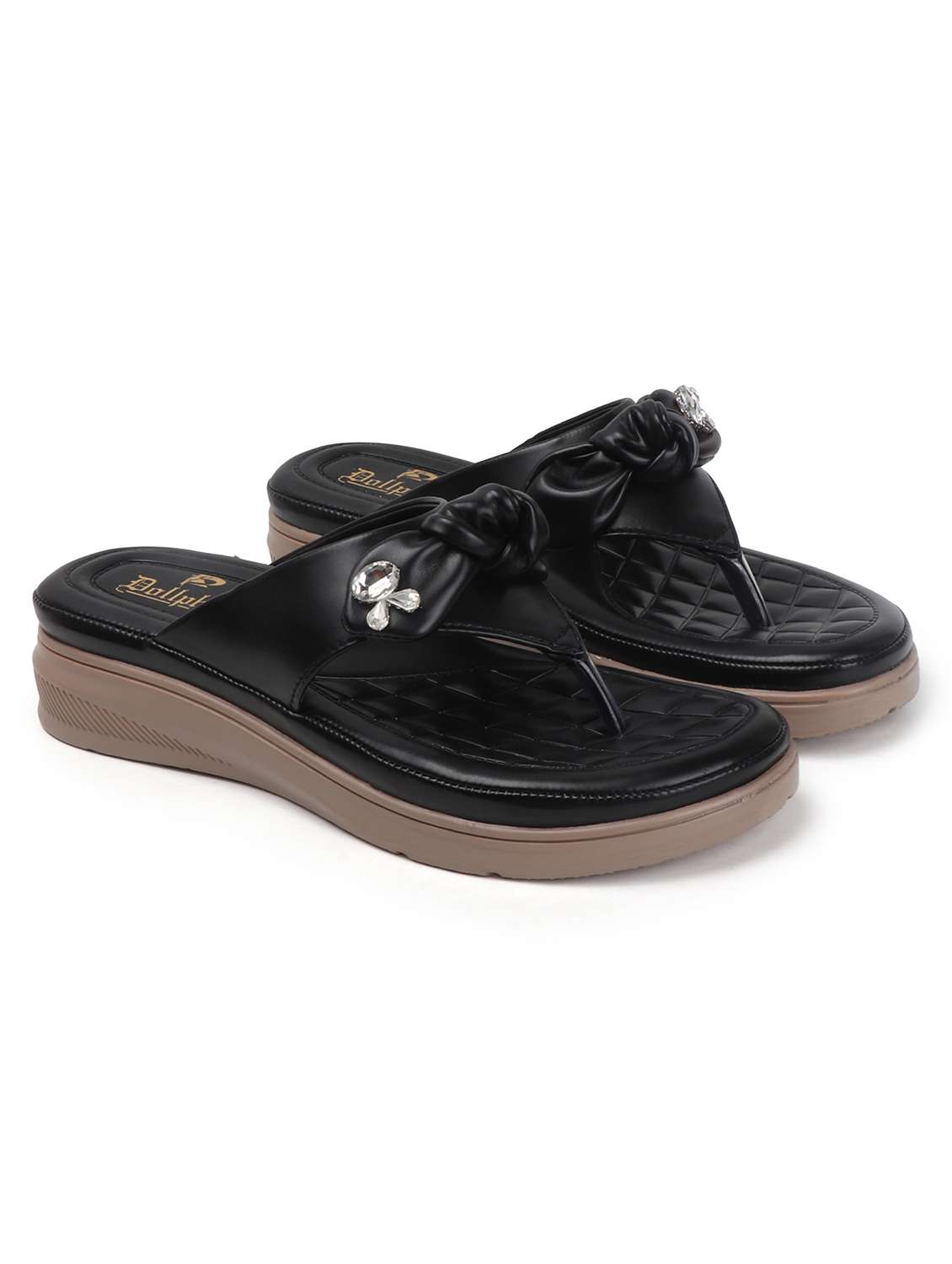 women black slip on wedge - 22078302 - Standard Image - 2