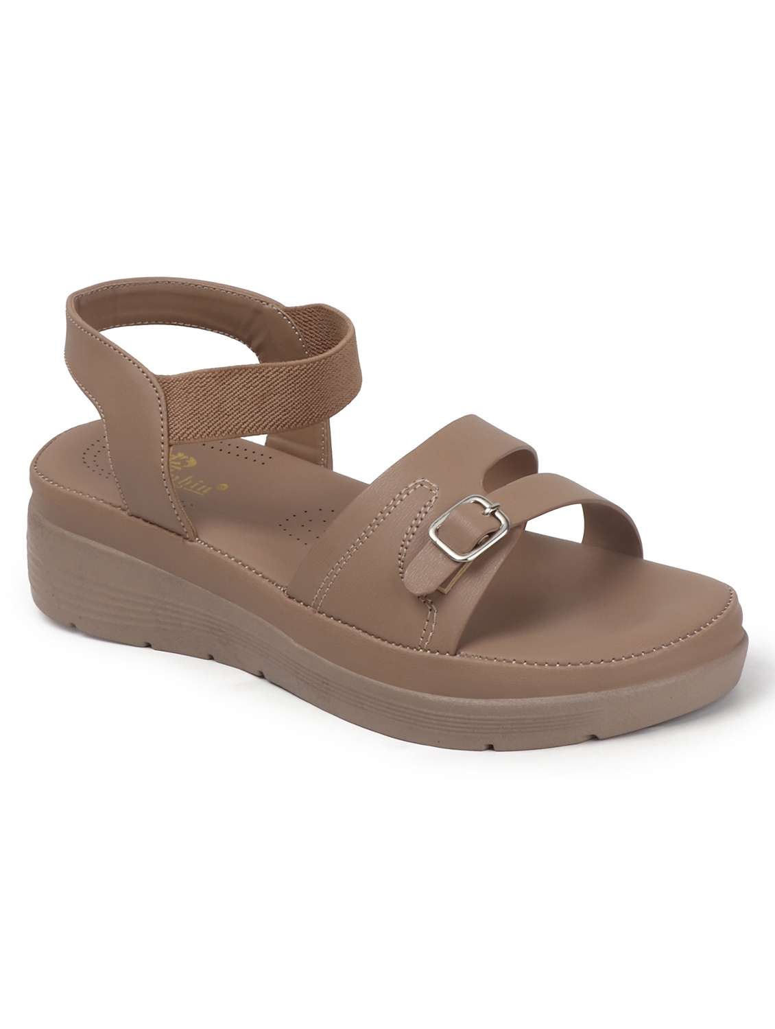 women solid back strap wedge - 22078310 - Standard Image - 2