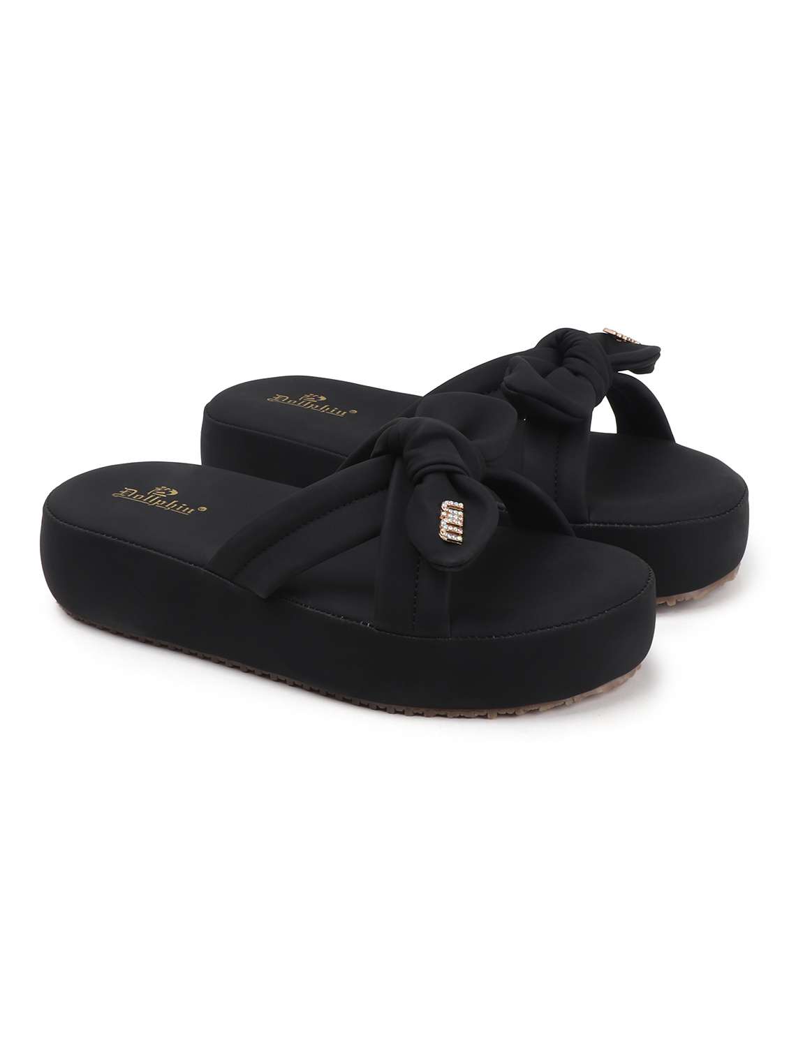 women black slip on wedge - 22078314 - Standard Image - 2