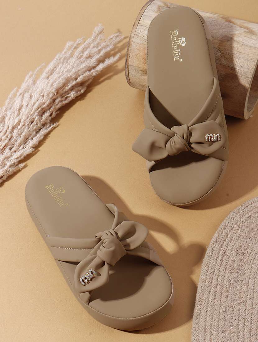 women solid slip on wedges