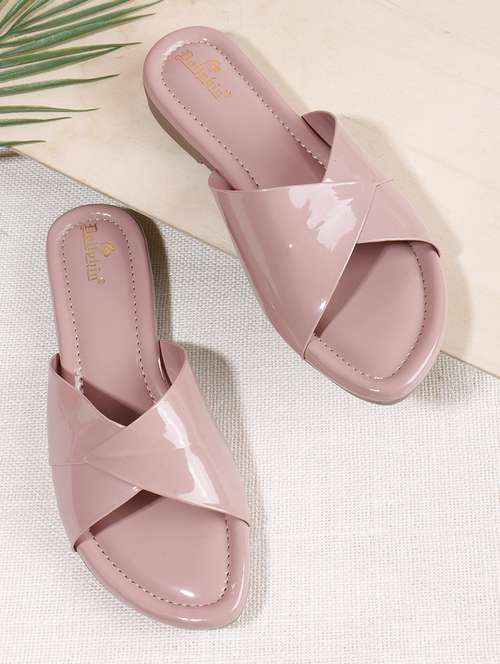 women mauve solid slip on sandal - 22078334 -  Standard Image - 0