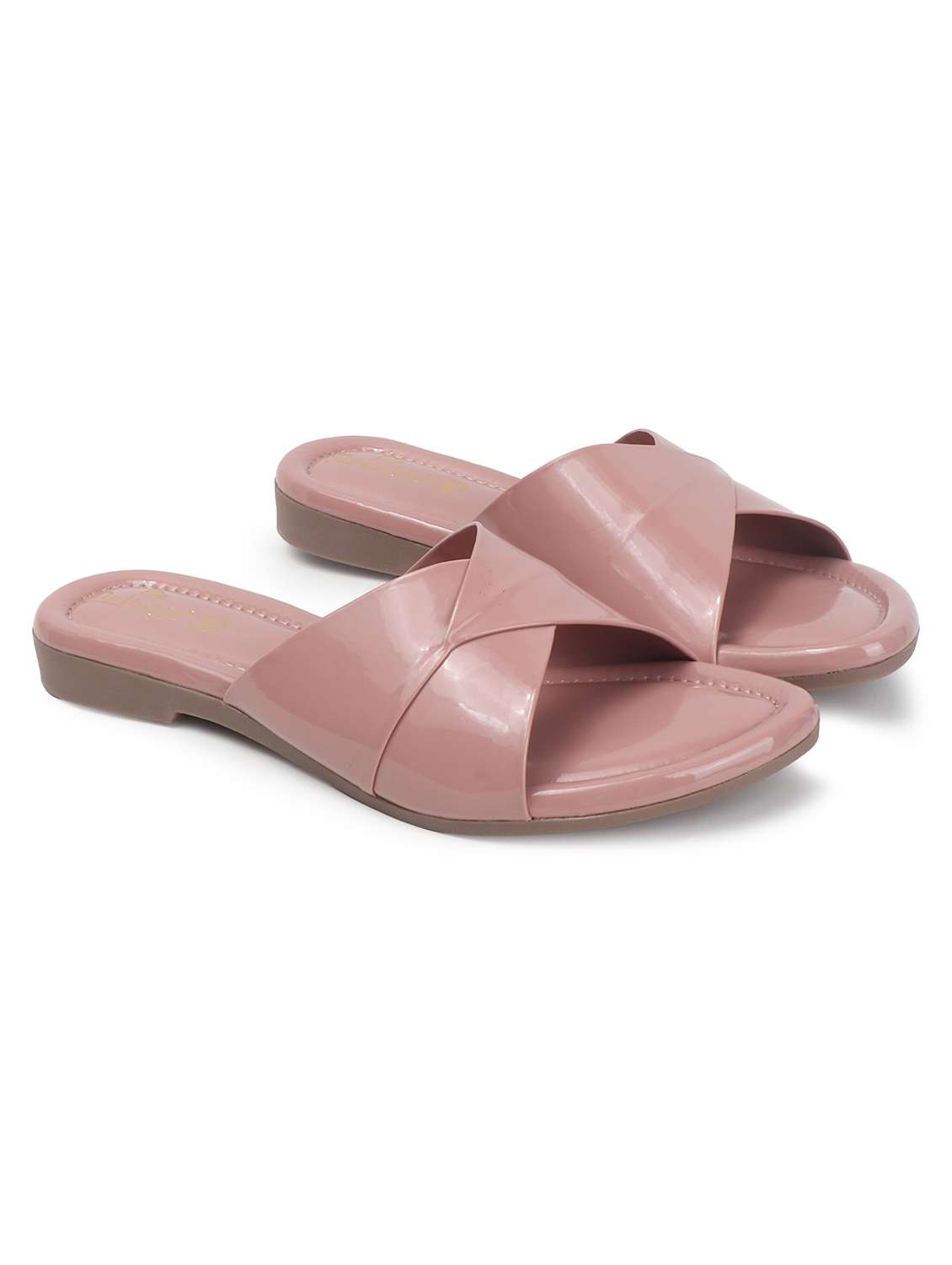 women mauve solid slip on sandal - 22078334 - Standard Image - 2