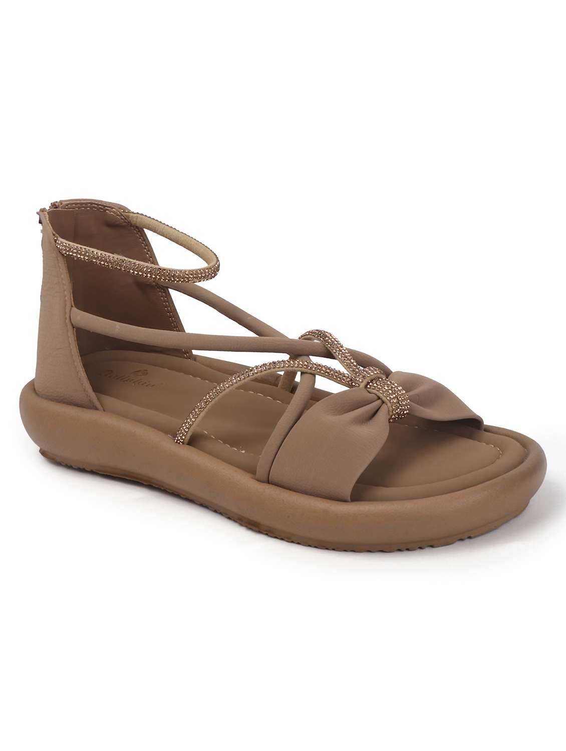 women solid strappy gladiators flats - 22078338 -  Standard Image - 2