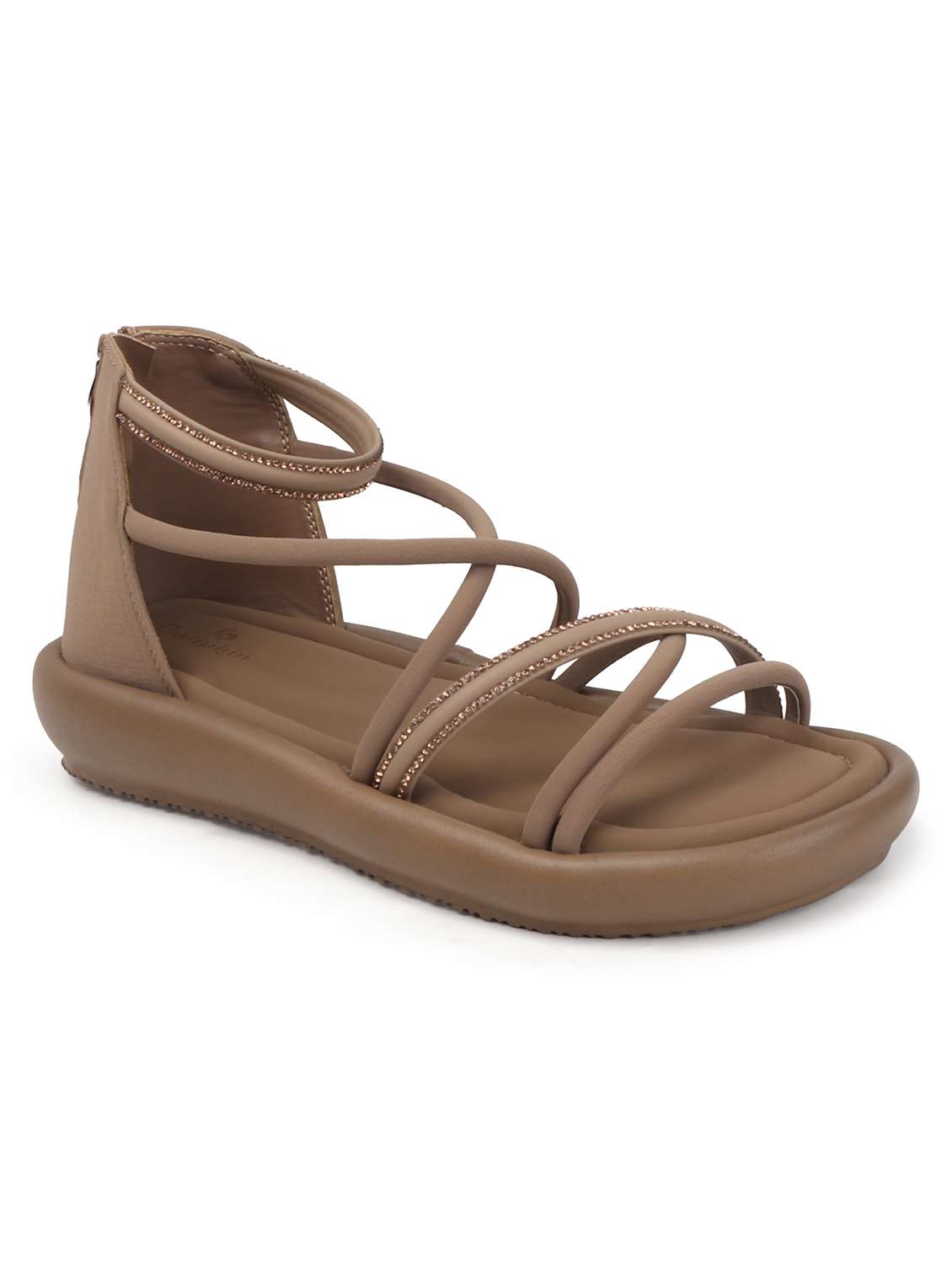 women solid strappy gladiators flats - 22078341 - Standard Image - 2