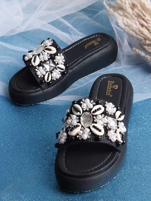 women embellished slip on wedge - 22078347 - Standard Image - 0