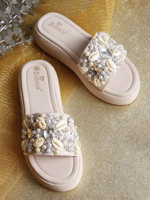 women embellished slip on wedge - 22078348 - Standard Image - 0