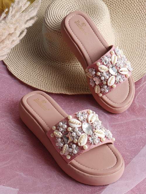women embellished slip on wedge - 22078349 - Standard Image - 0