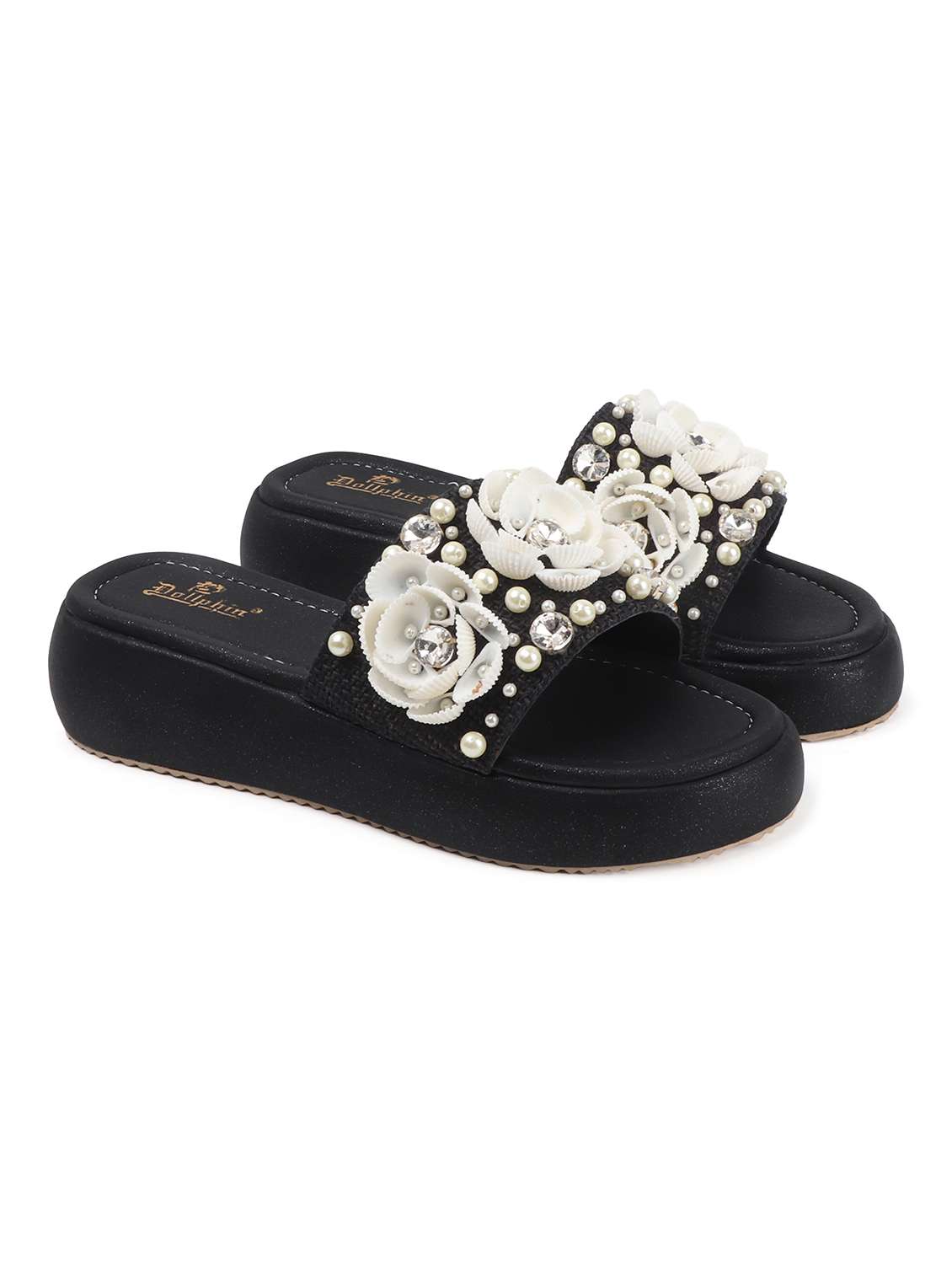 women embellished slip on wedge - 22078350 - Standard Image - 2