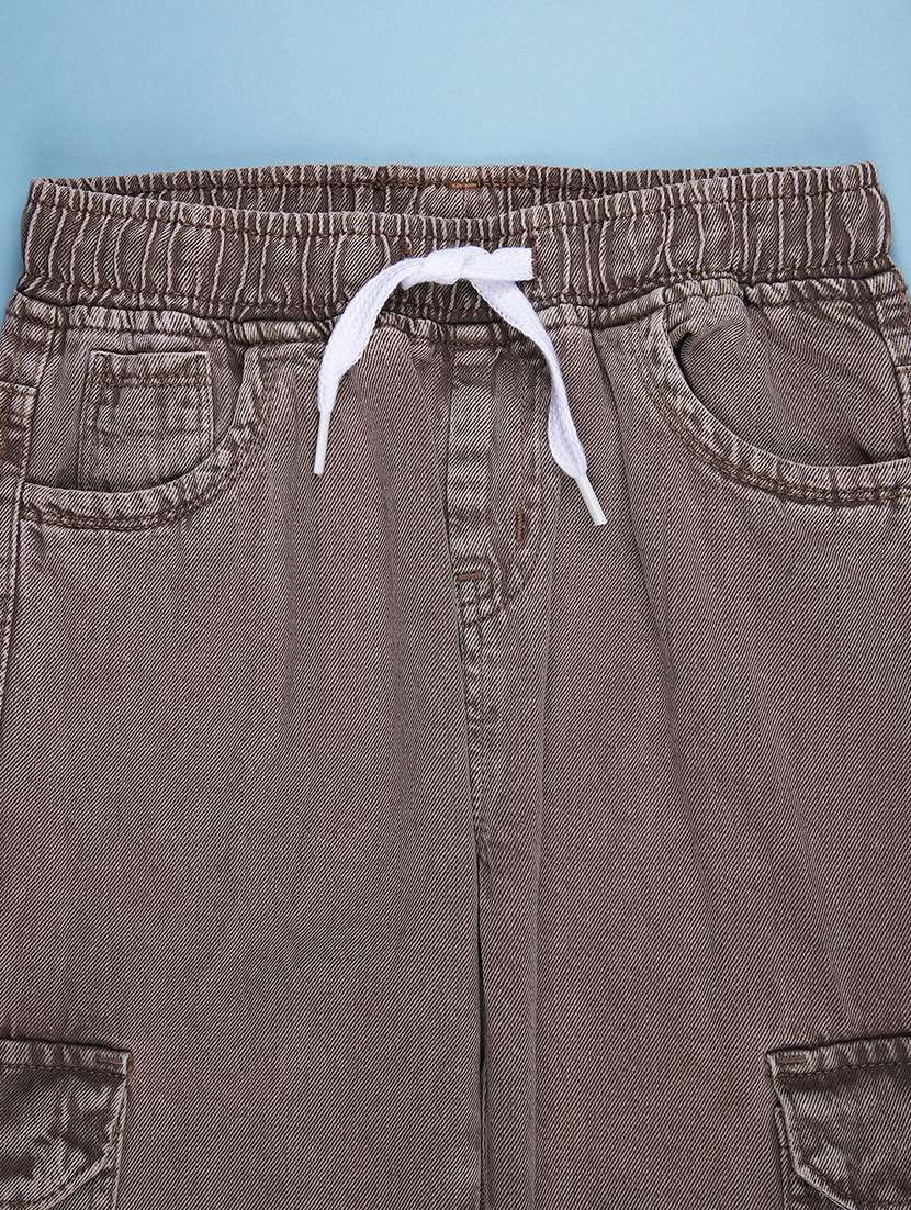 boys solid mid rise denim cargo - 22078373 -  Standard Image - 2