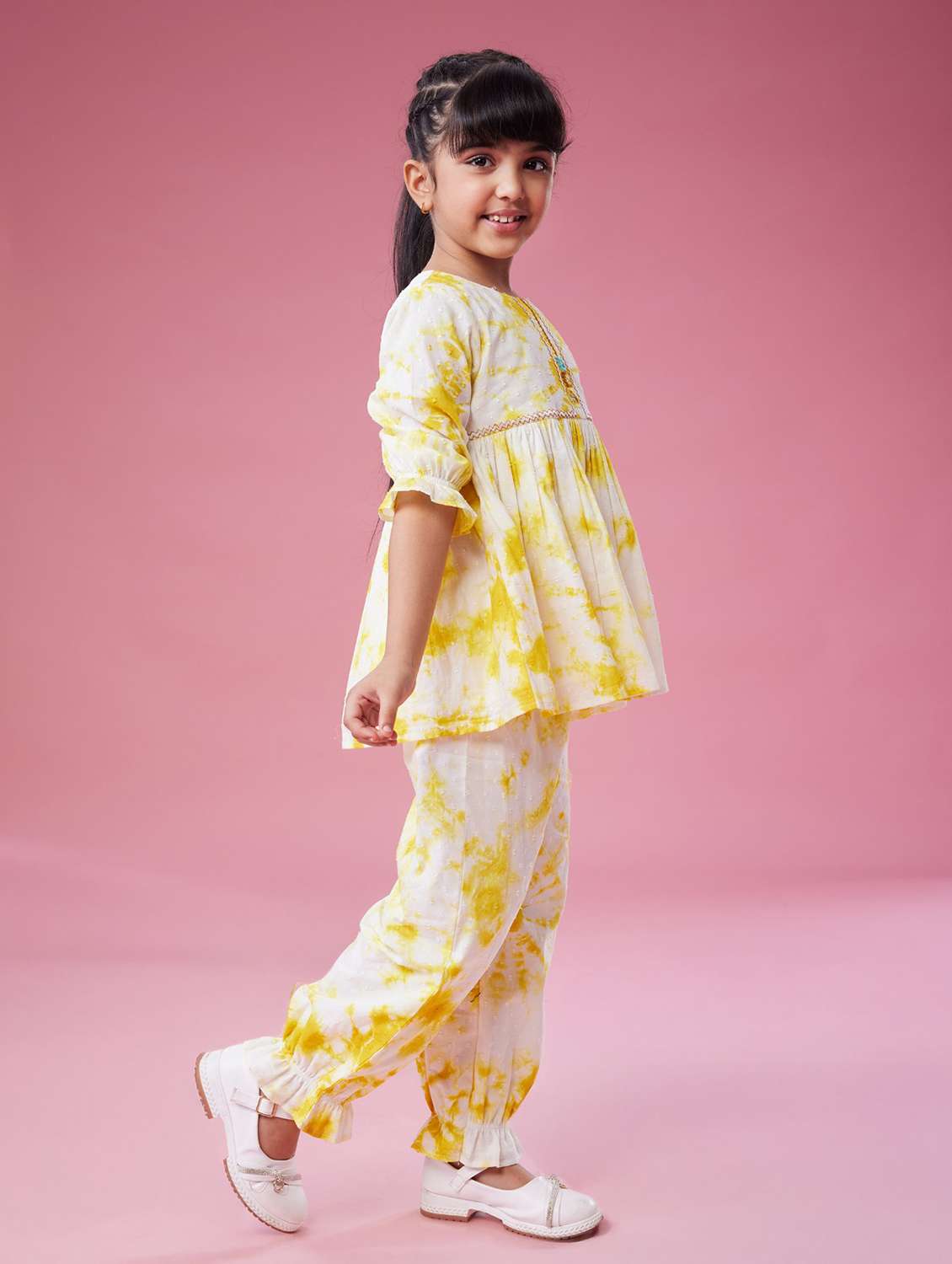 girls printed top & palazzo co-ord set - 22078457 -  Standard Image - 2