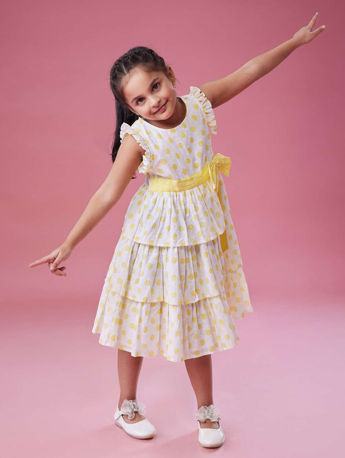 girls polka doted sleeveless layered dress - 22078492 -  Standard Image - 2