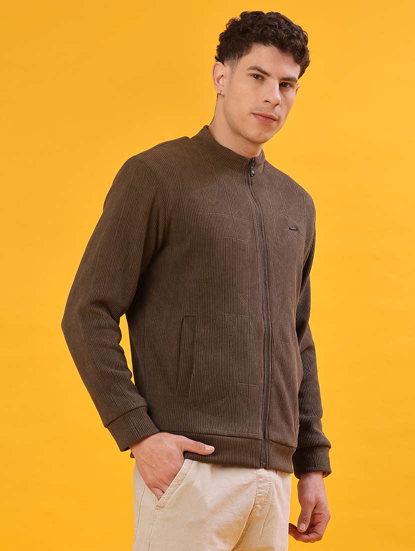 men solid stand collar long sleeve bomber jacket - 22078878 -  Standard Image - 2