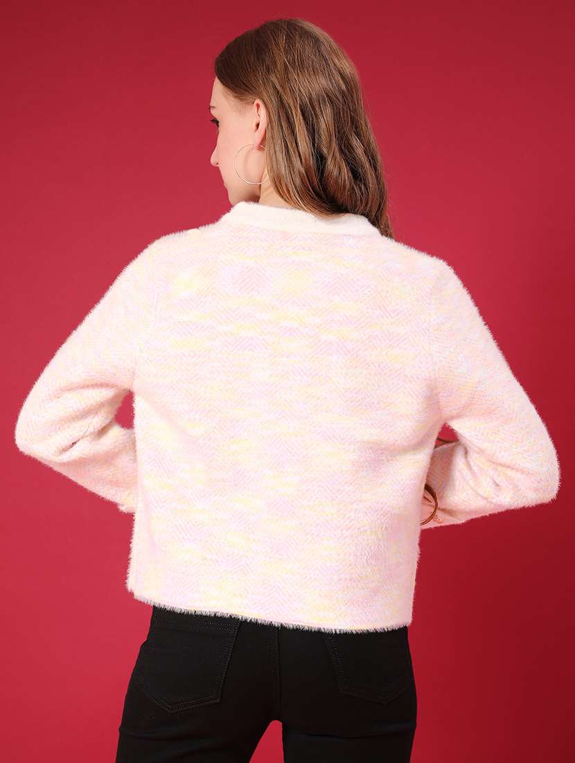 women self design long sleeve cardigan - 22078955 -  Standard Image - 2