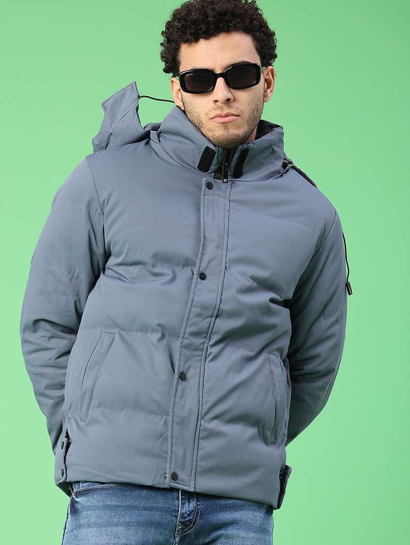 men solid long sleeve bomber jacket