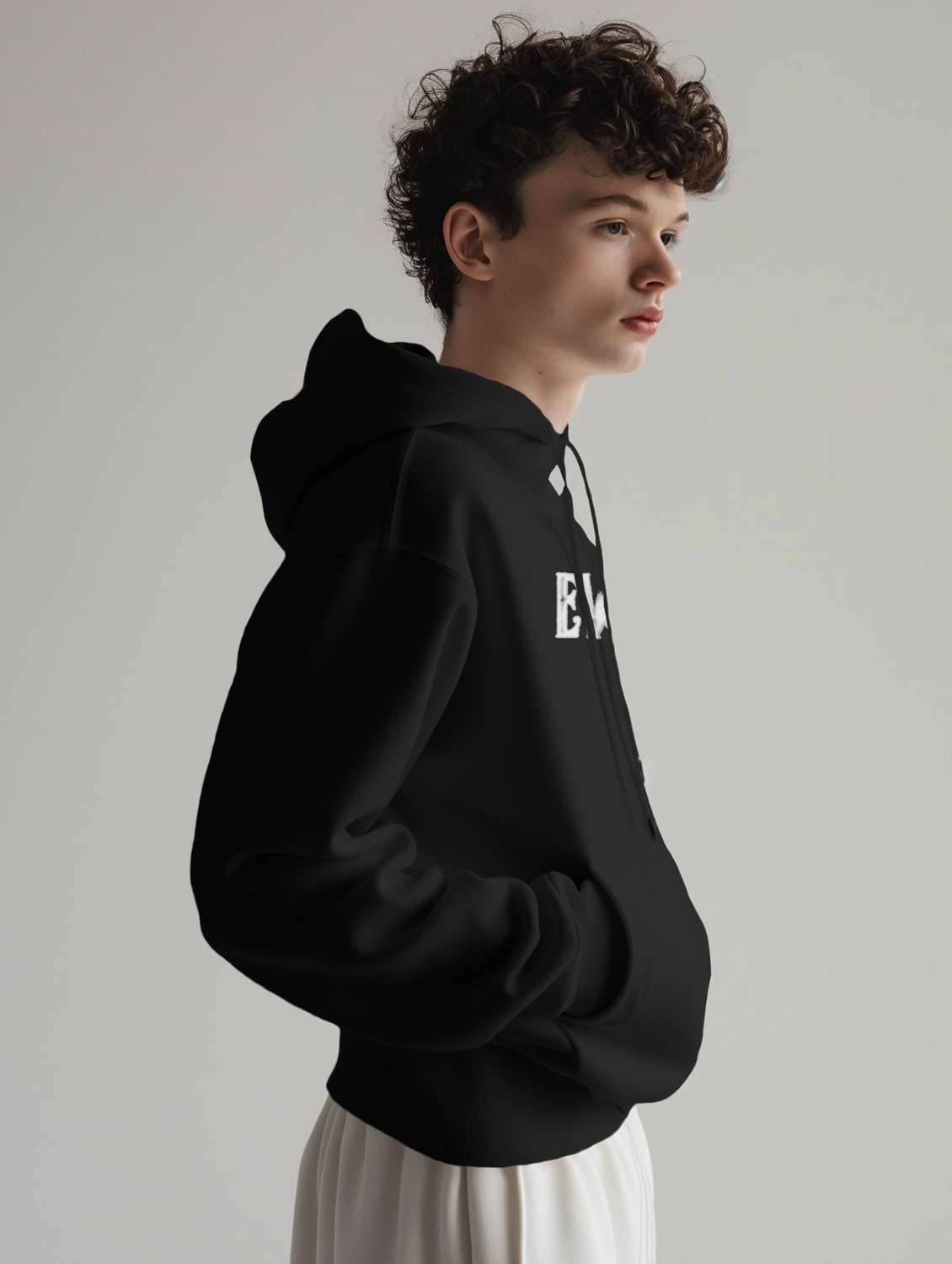 men front & back print long sleeve hooded sweatshirt - 22079124 -  Standard Image - 2