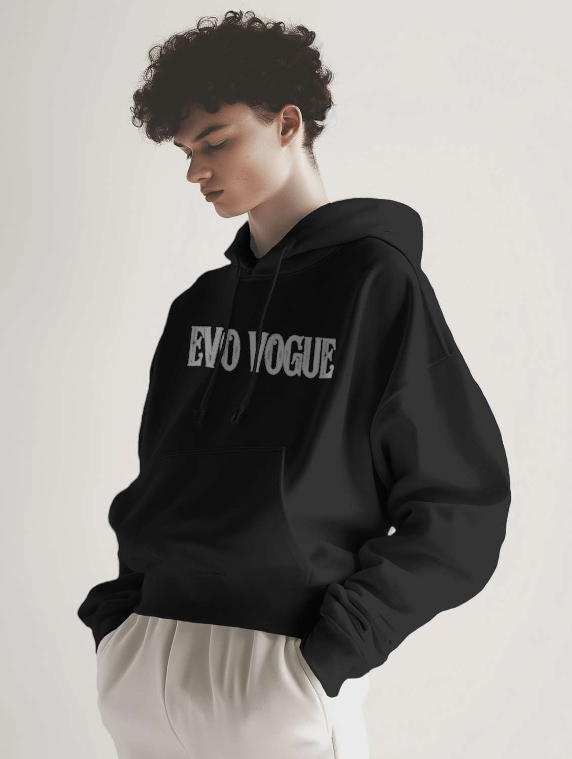 men front & back print long sleeve hooded sweatshirt - 22079126 - Standard Image - 2