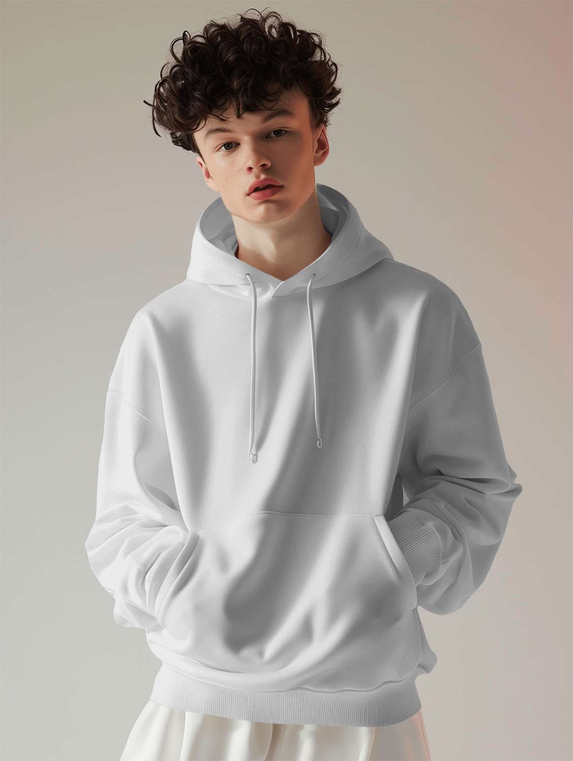 men solid print long sleeve hooded sweatshirt - 22079129 -  Zoom Image - 0