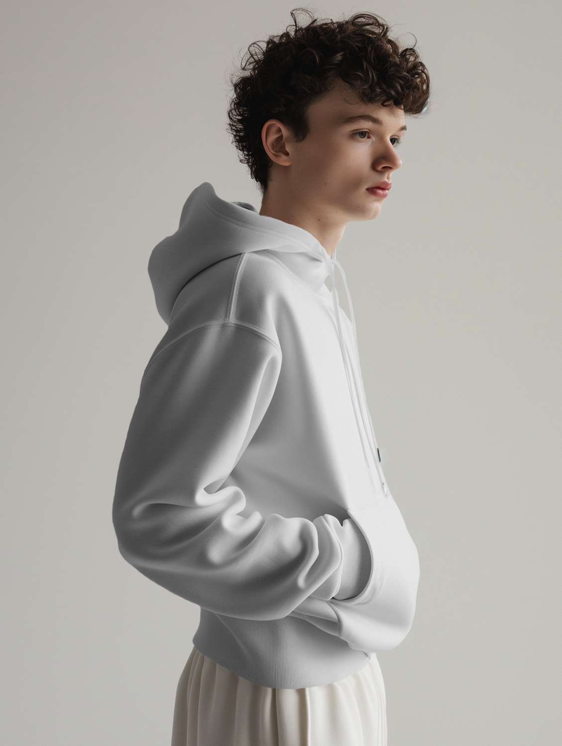 men solid print long sleeve hooded sweatshirt - 22079129 - Standard Image - 2