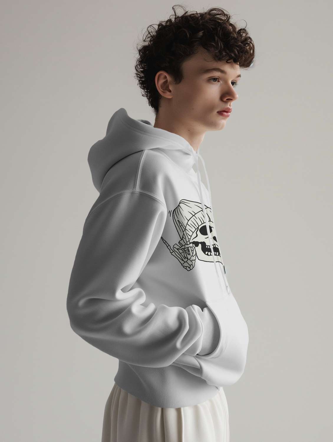 men front print long sleeve hooded sweatshirt - 22079132 -  Standard Image - 2