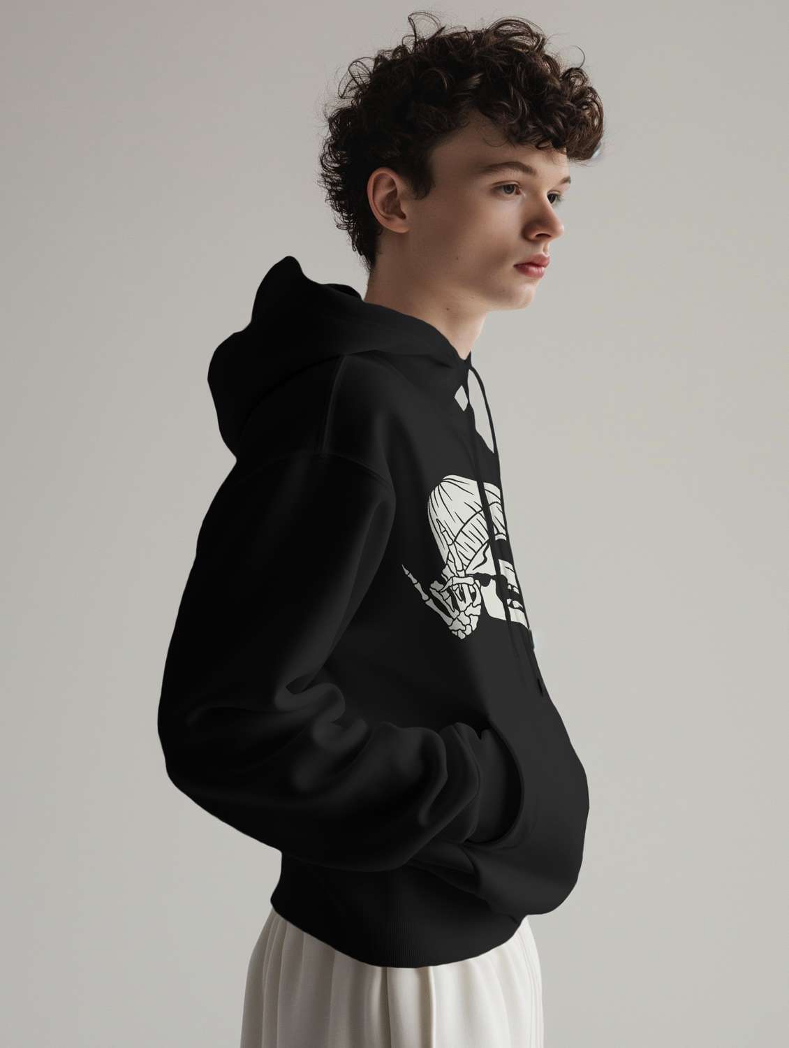 men front print long sleeve hooded sweatshirt - 22079133 -  Standard Image - 2