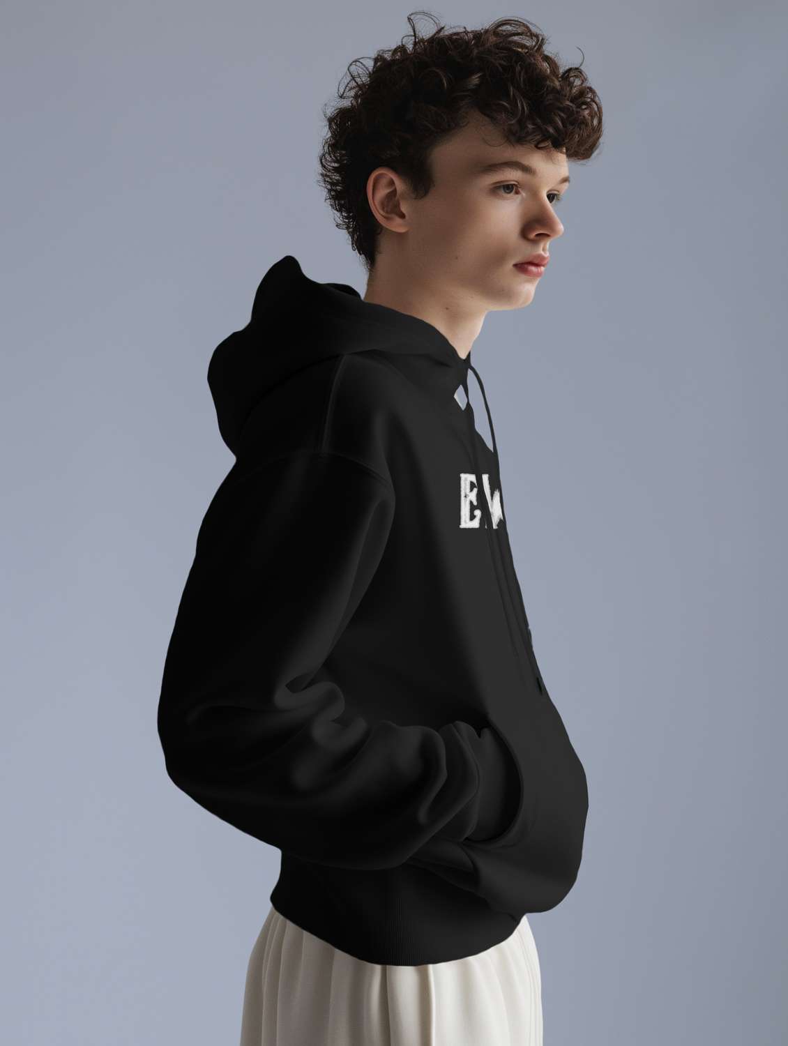 men front & back print long sleeve hooded sweatshirt - 22079146 -  Standard Image - 2