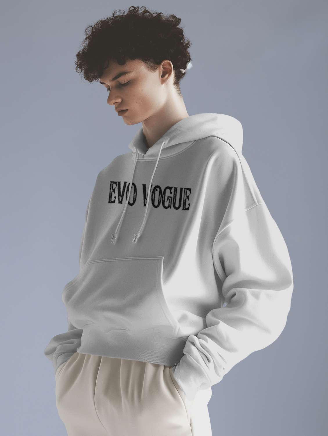 men front & back print long sleeve hooded sweatshirt - 22079147 -  Standard Image - 2