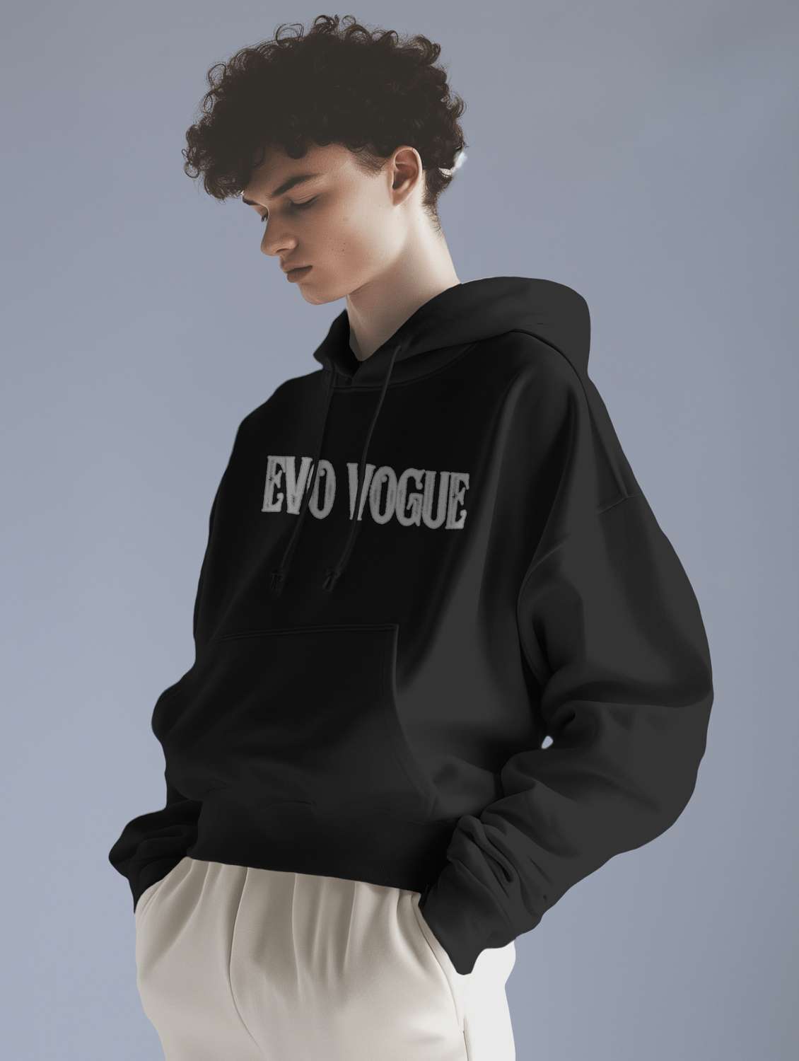 men front & back print long sleeve hooded sweatshirt - 22079148 -  Standard Image - 2