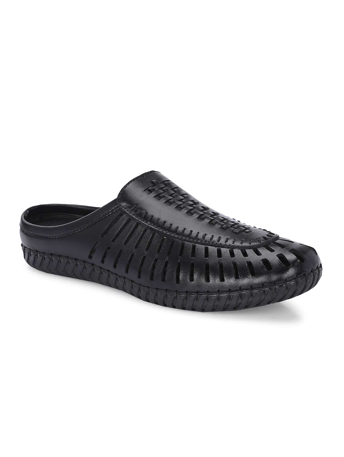 men black slip on sandal - 22079195 -  Standard Image - 2