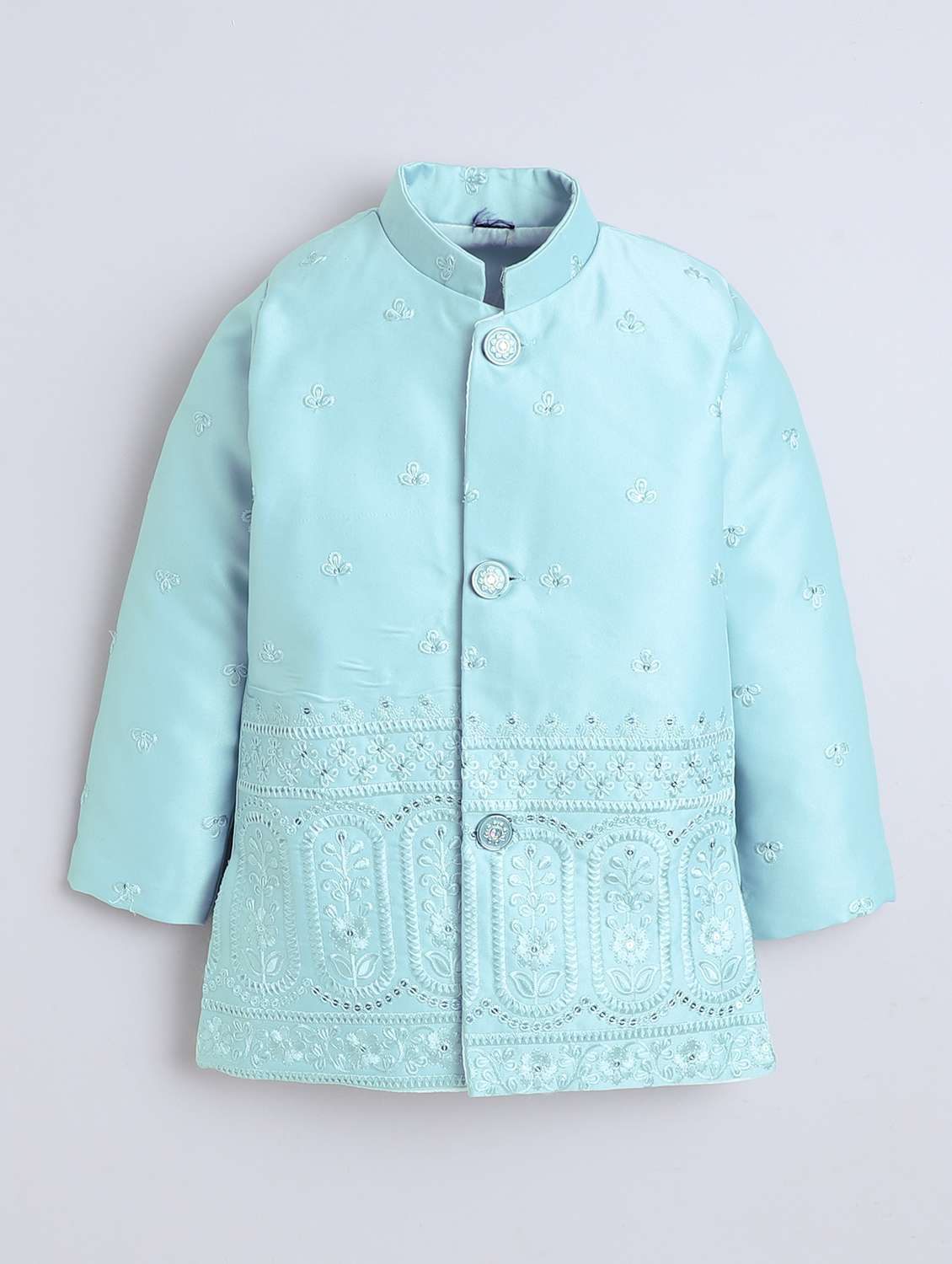 boys embroidered long sleeve sherwani set - 22079211 - Standard Image - 2