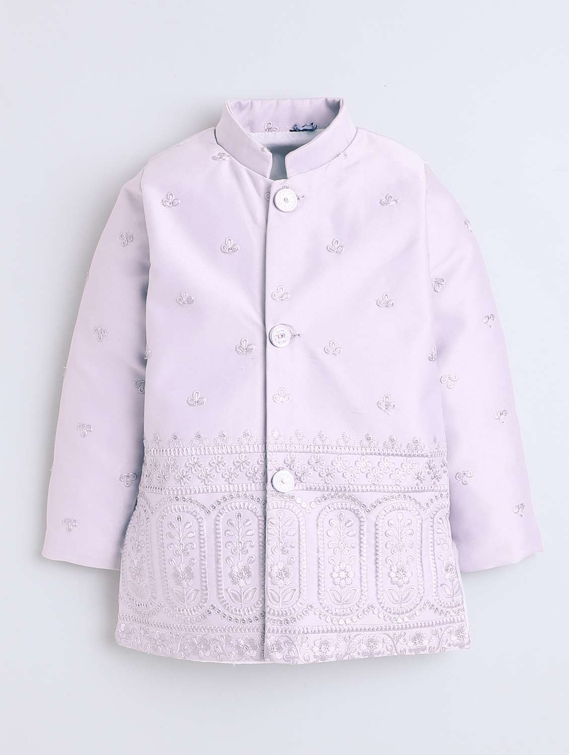 boys embroidered long sleeve sherwani set - 22079212 - Standard Image - 2