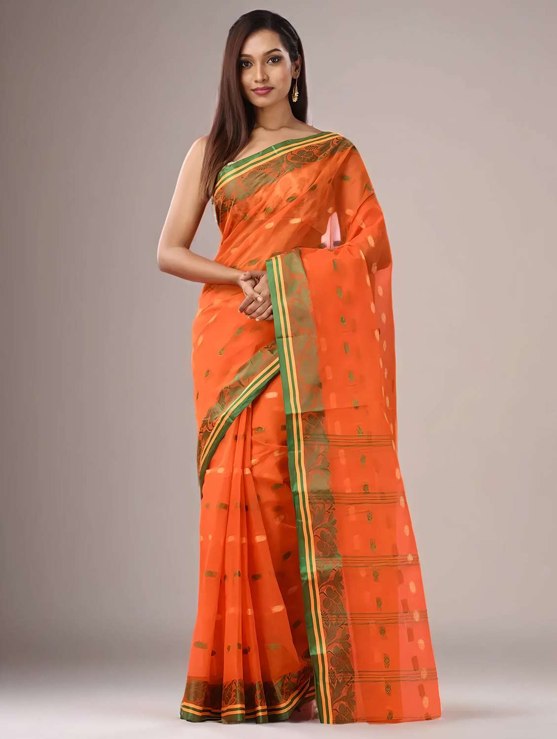 women self design tant saree