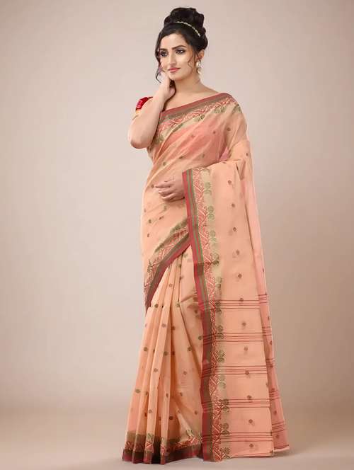 women self design tant saree - 22079274 -  Standard Image - 0