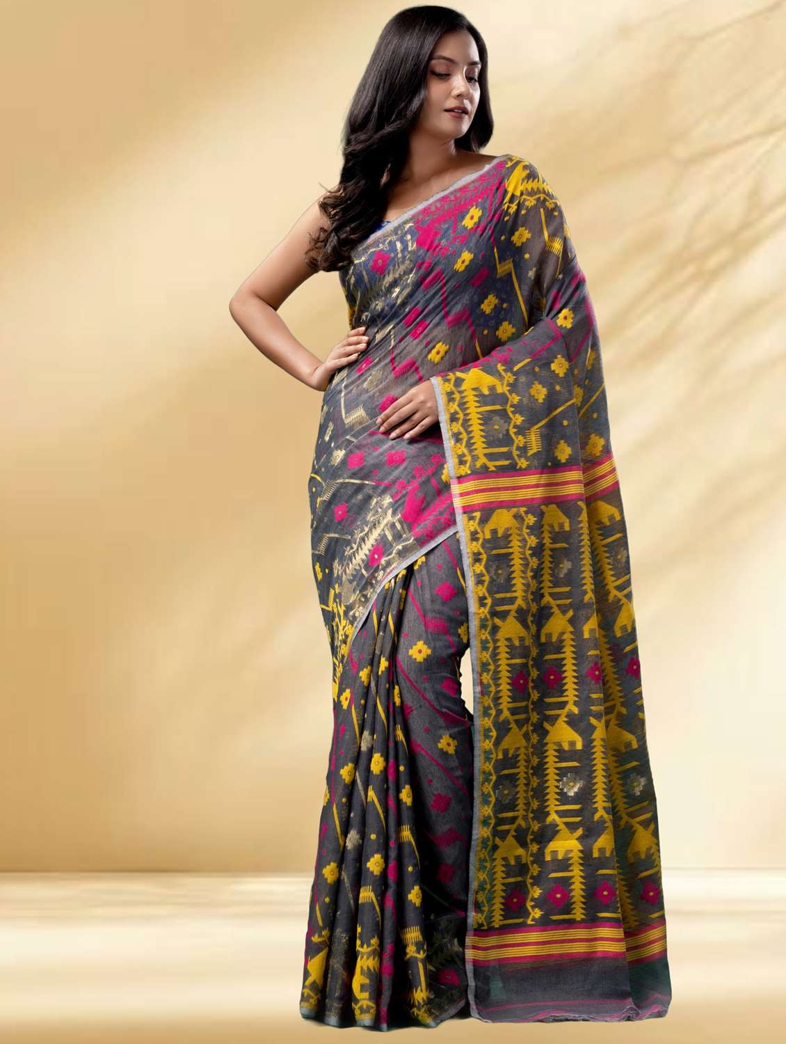 women self design jamdani saree - 22079314 -  Standard Image - 2