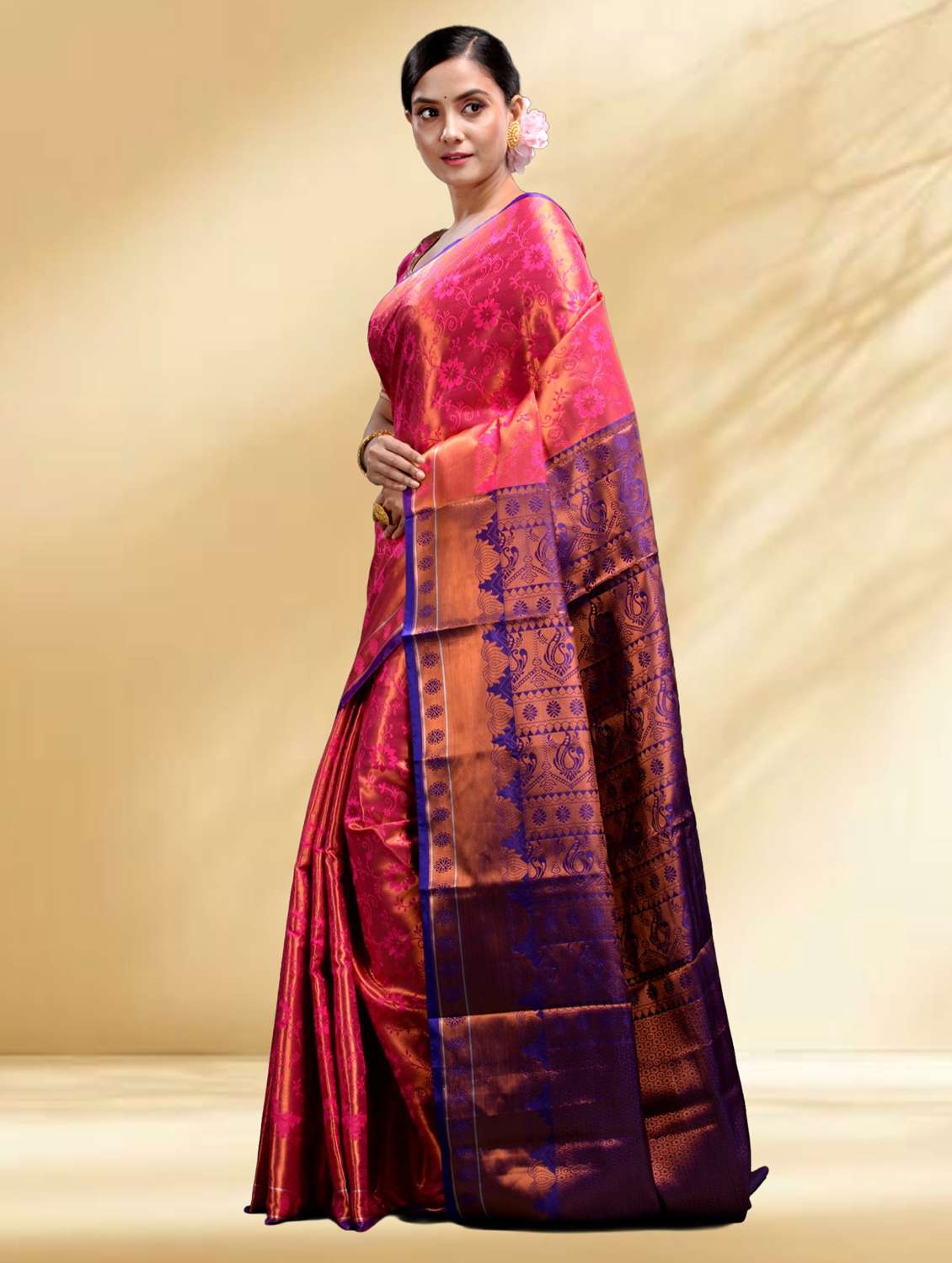 women self design kanjivaram saree with blouse - 22079343 - Standard Image - 2