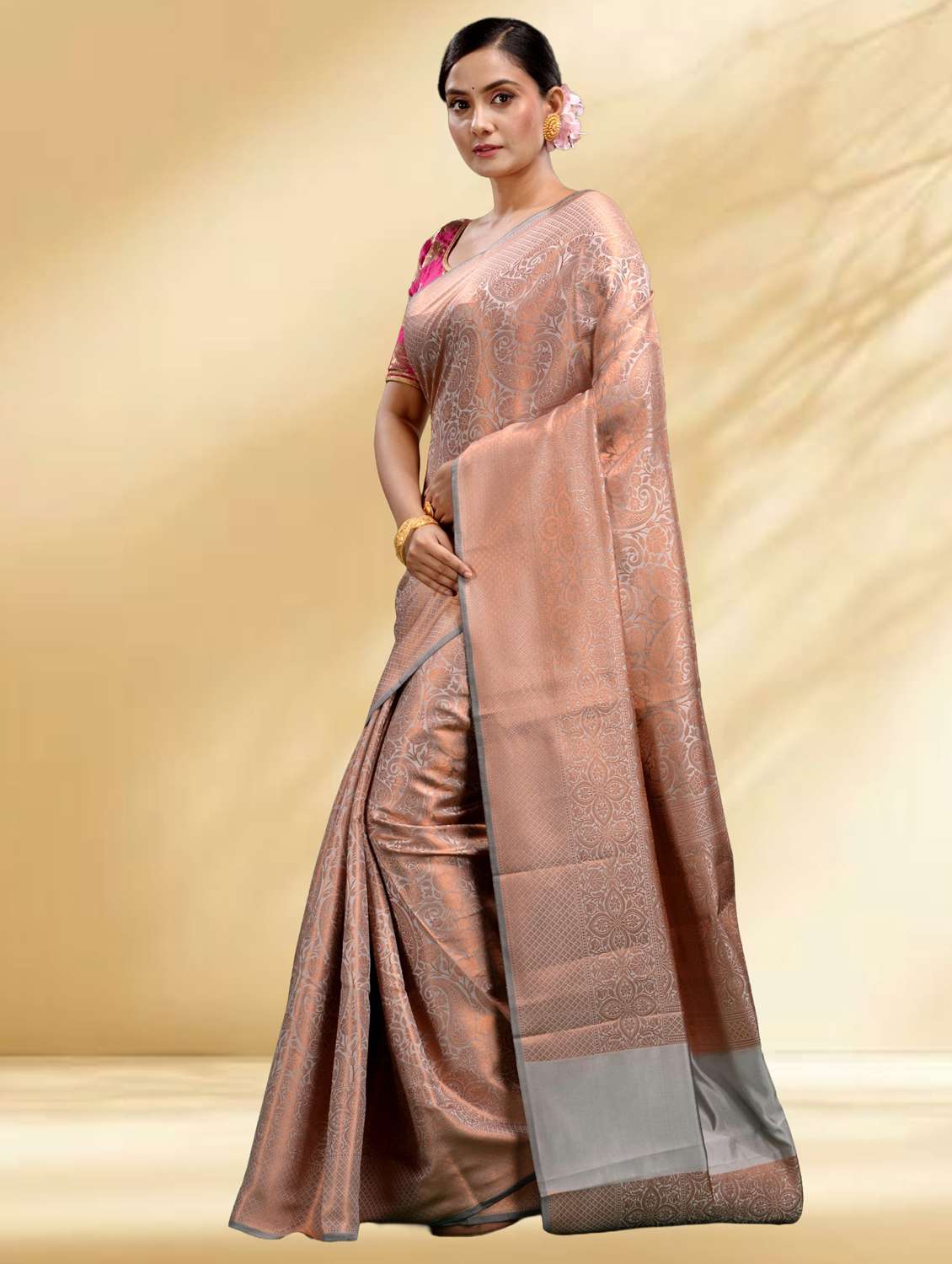 women self design kanjivaram saree with blouse - 22079345 - Standard Image - 2