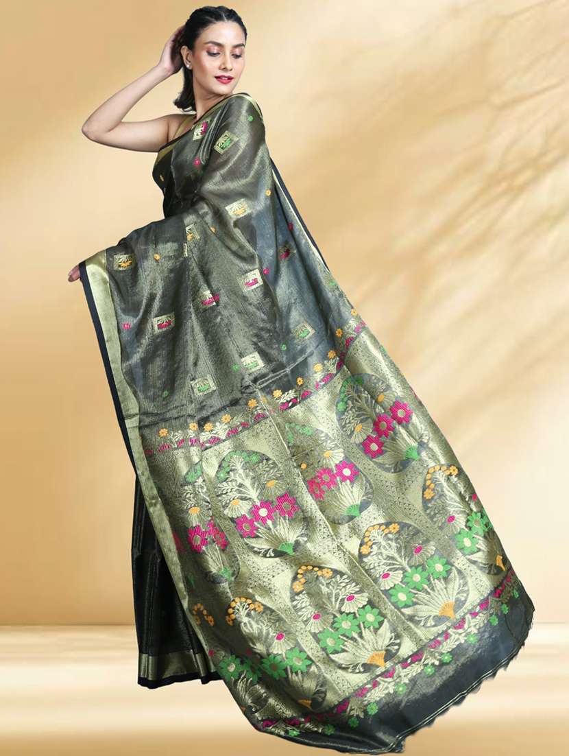 women self design handloom saree with blouse - 22079376 -  Standard Image - 2