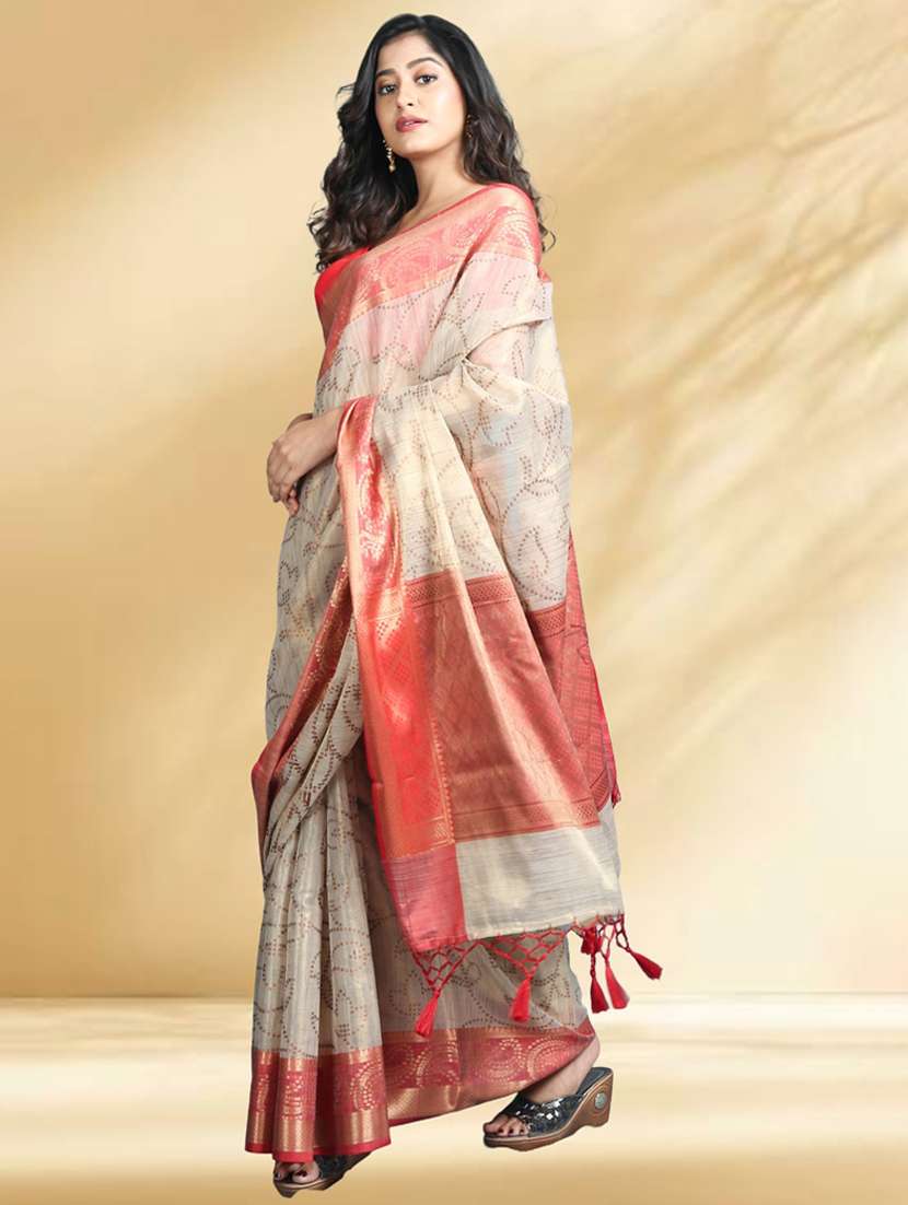 women self design handloom saree with blouse - 22079377 -  Standard Image - 2