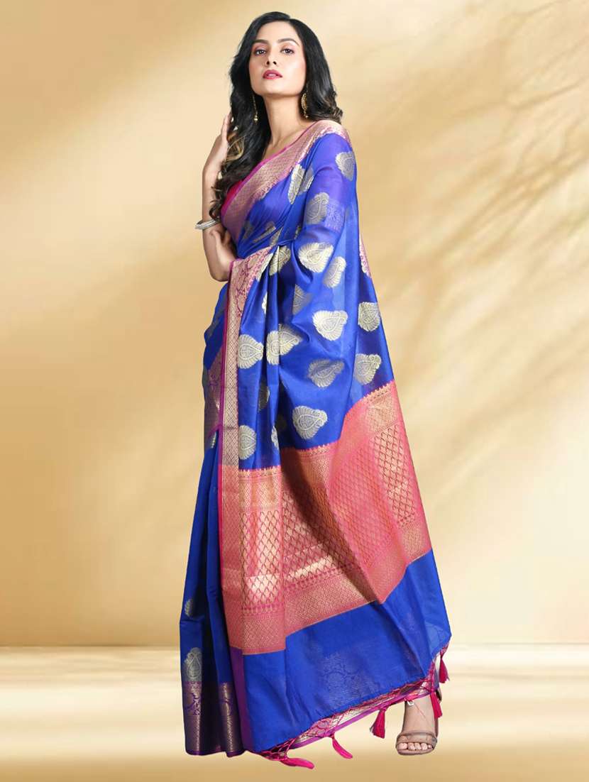 women self design bordered saree with blouse - 22079378 -  Standard Image - 2