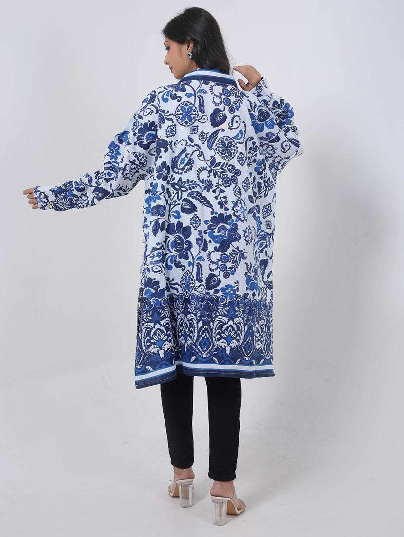 women printed long sleeve relaxed fit tunic - 22079410 - Standard Image - 2