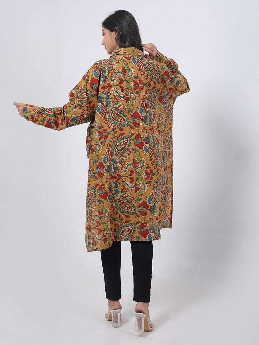 women printed long sleeve collared realxed fit tunic - 22079411 - Standard Image - 2