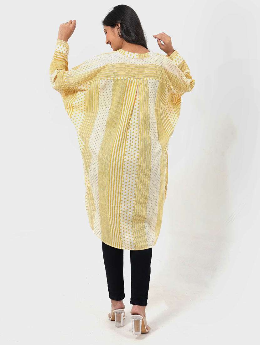 women printed long sleeve high low tunic - 22079412 - Standard Image - 2
