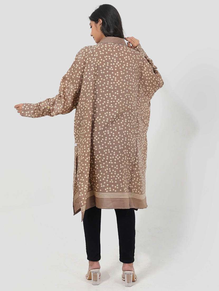 women polka doted long sleeve a-line tunic - 22079413 - Standard Image - 2