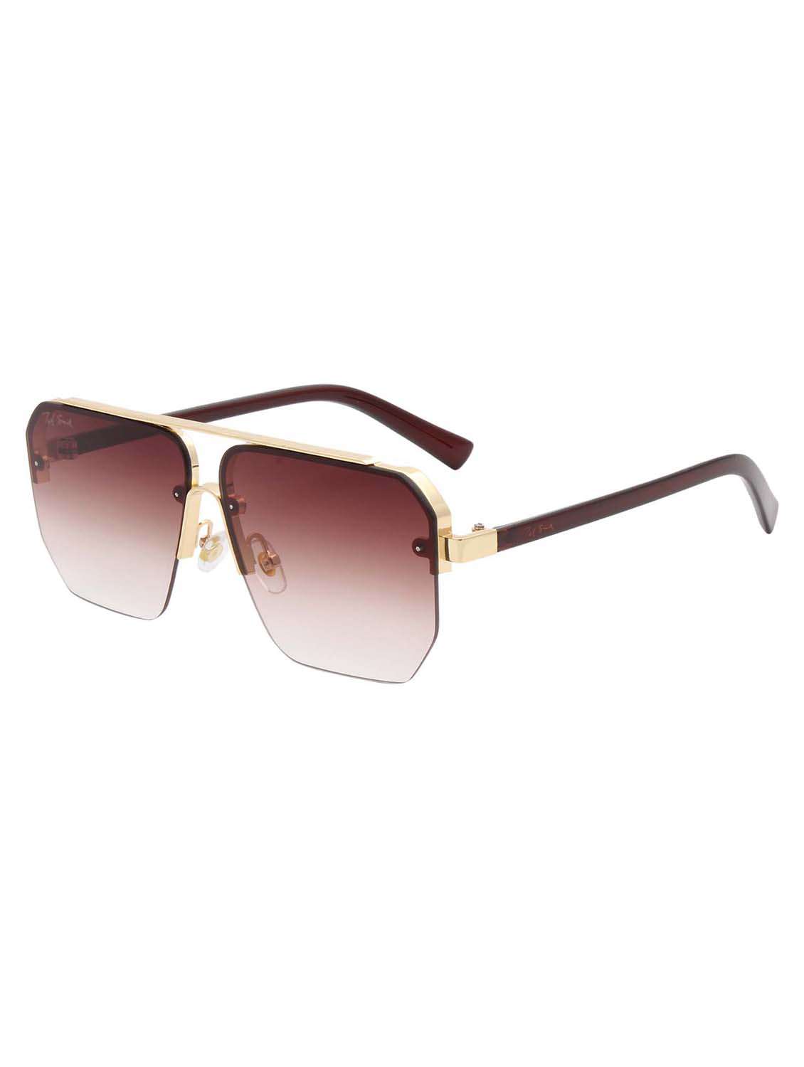 ted smith eyewear unisex | half rim aviator stylish sunglasses | uv protected | for men and women - 22079422 - Standard Image - 2