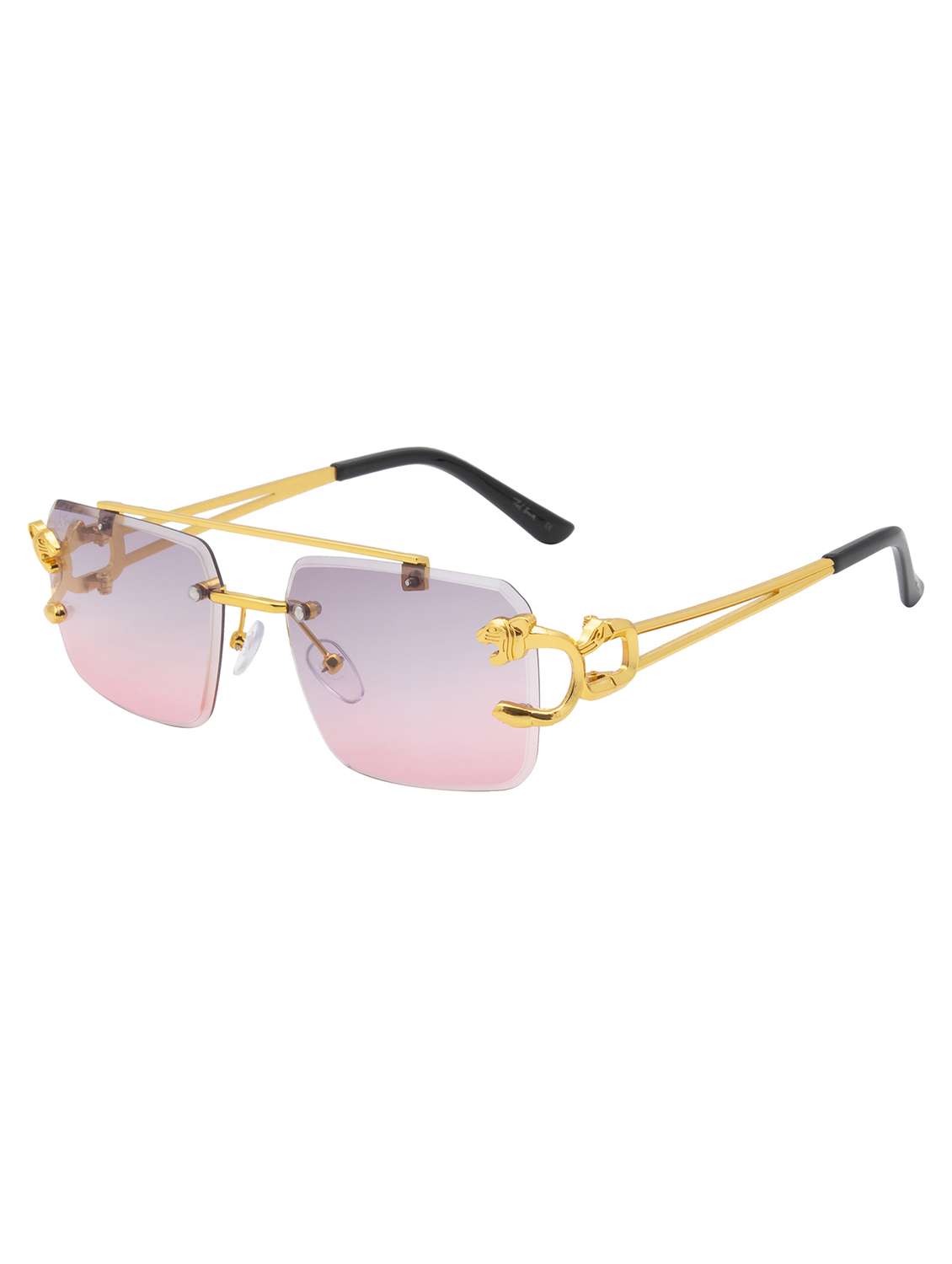 ted smith eyewear unisex | rimless aviator stylish sunglasses | uv protected | for men and women - 22079436 - Standard Image - 2