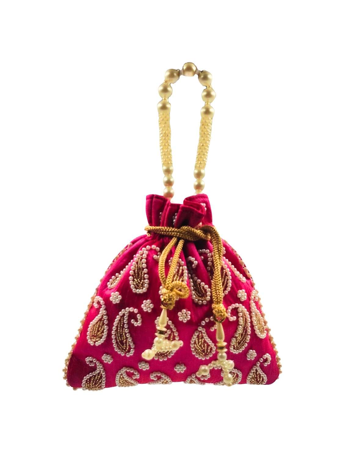 embroidered potli bag with drawstring - 22079543 -  Zoom Image - 0