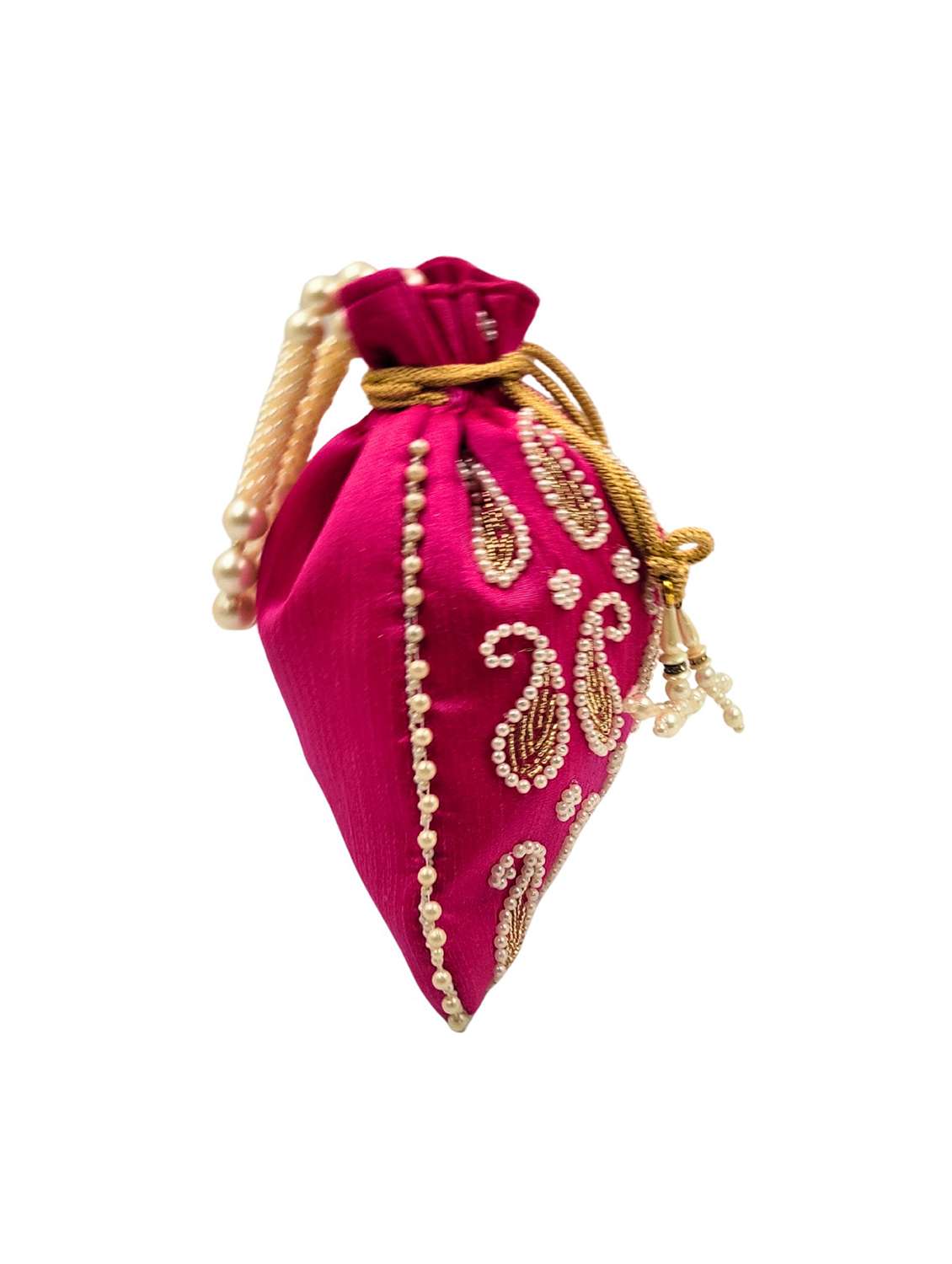 embroidered potli bag with drawstring - 22079543 - Standard Image - 2