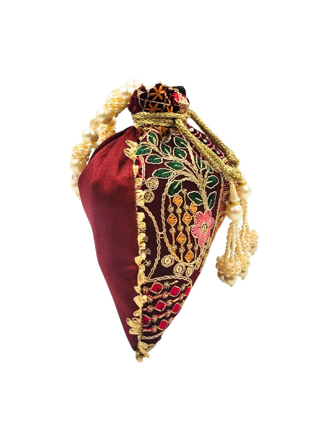 women embroidered potli bag with drawstring - 22079549 -  Standard Image - 2