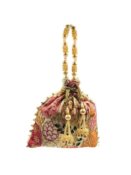 women embroidered potli bag with drawstring - 22079552 -  Standard Image - 0