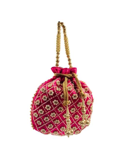 women embroidered potli bag with drawstring - 22079553 -  Standard Image - 0